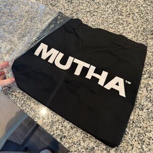 Black Mutha Tote Bag with White Logo